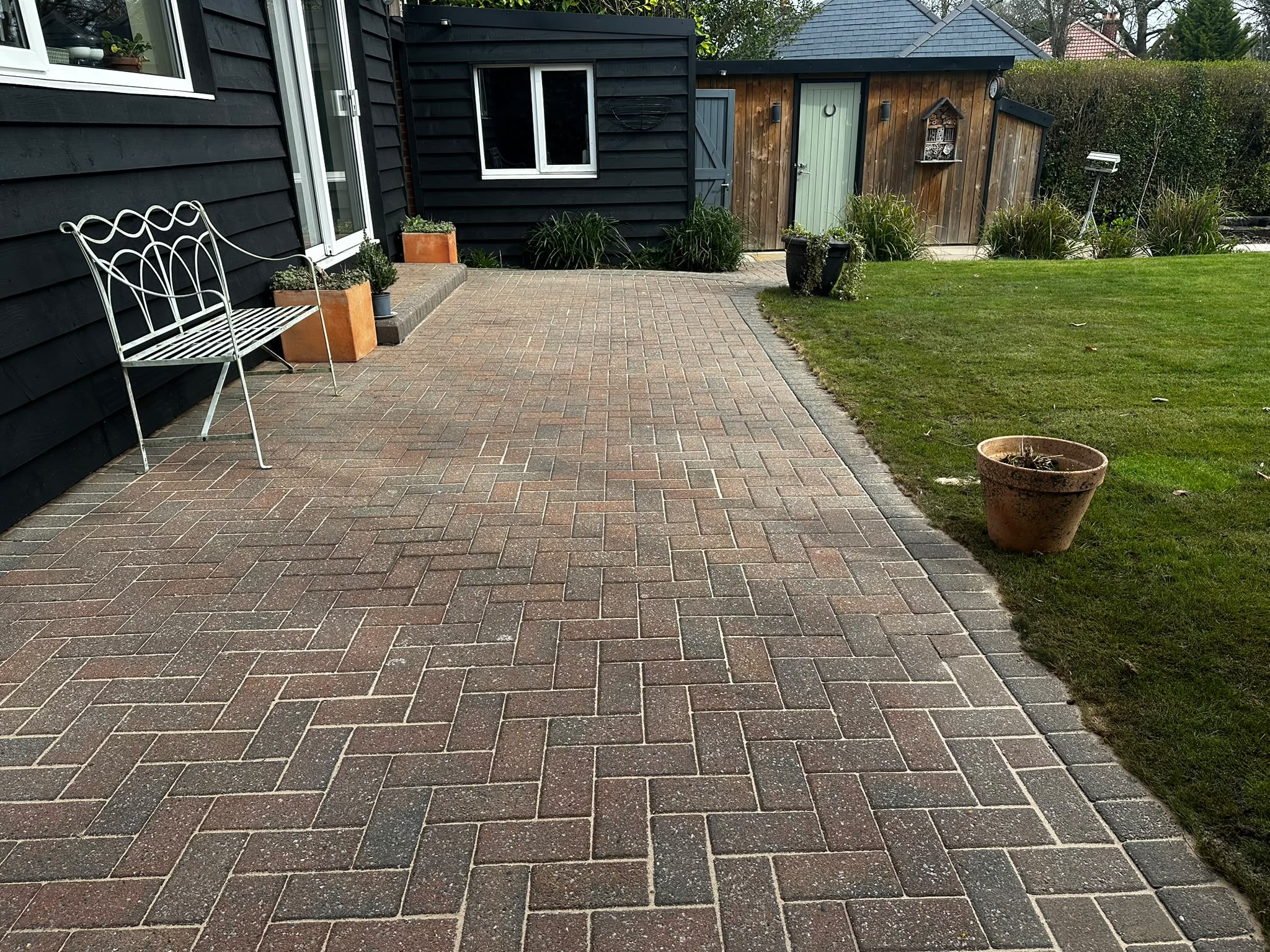 Block paving path and patio restored