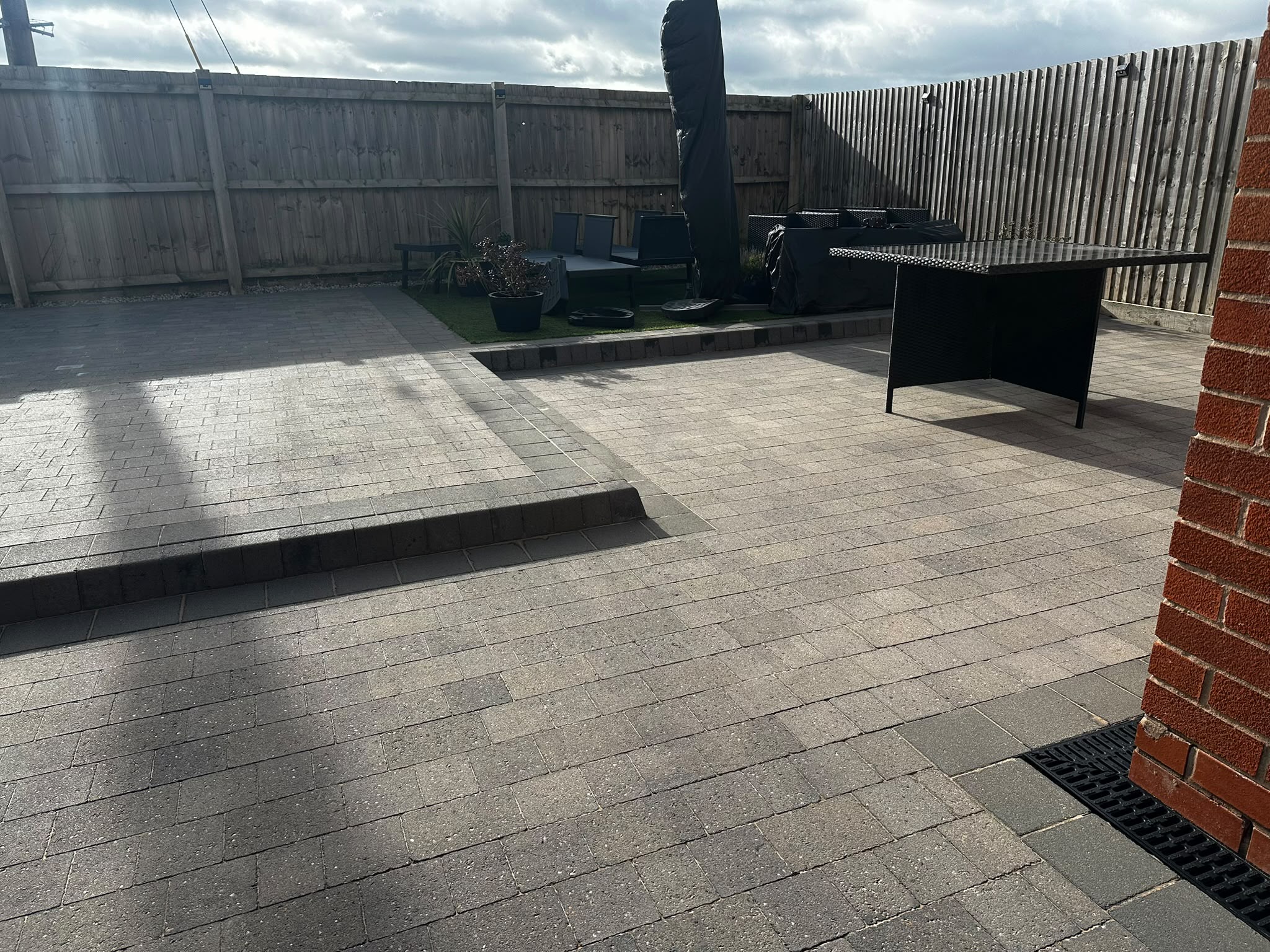 Grey patio cleaned and restored
